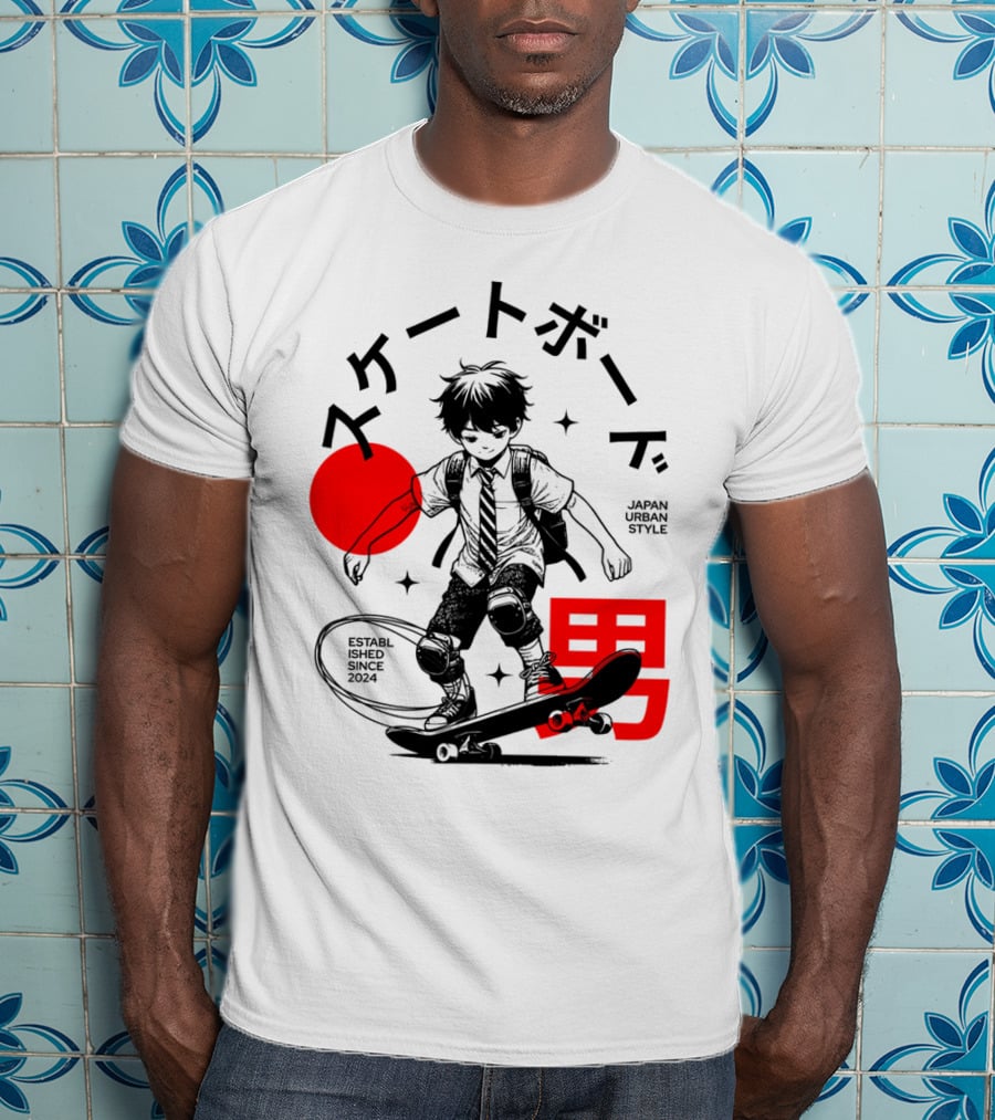 Skateboarde Japan Urban Style Established Since T-Shirt