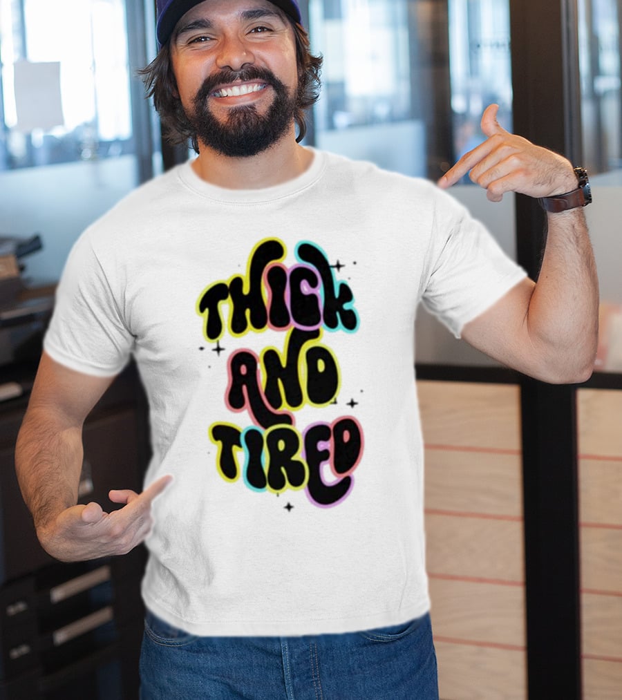 Thick And Tired Retro Neon Psychedelic T-Shirt