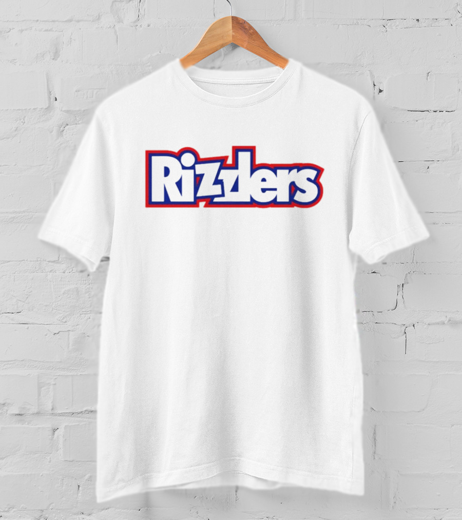 Rizzlers Bold Red And Blue Retro Font T-Shirt