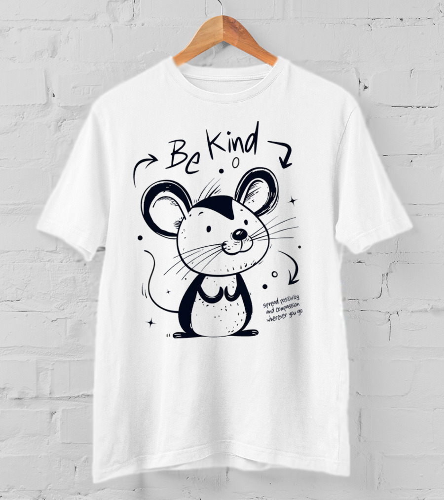 Be Kind Spread Positivity And Compassion Wherever You Go Cute Mouse T-Shirt