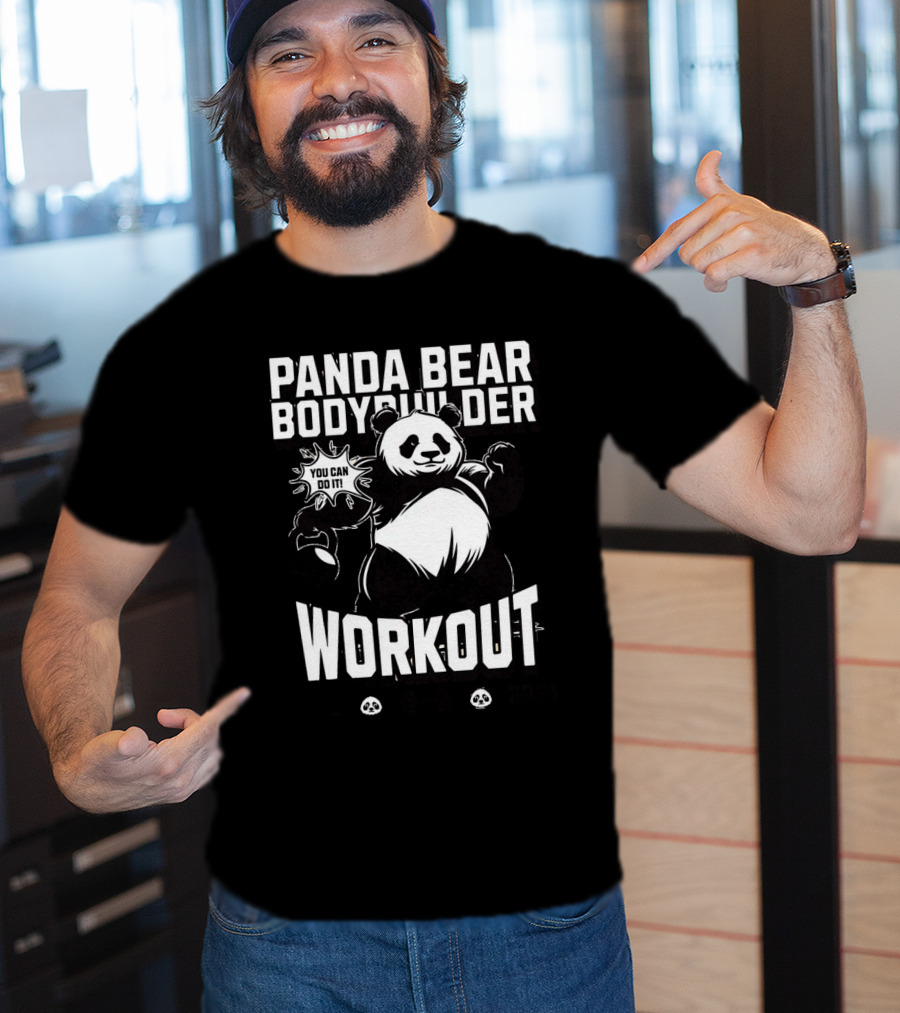 Panda Bear Bodybuilder Workout You Can Do It ESTD T-Shirt