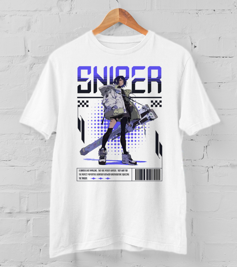 SNIPER Neo-Tokyo Military Warrior Tactical Future Perspective Assassination Squad T-Shirt