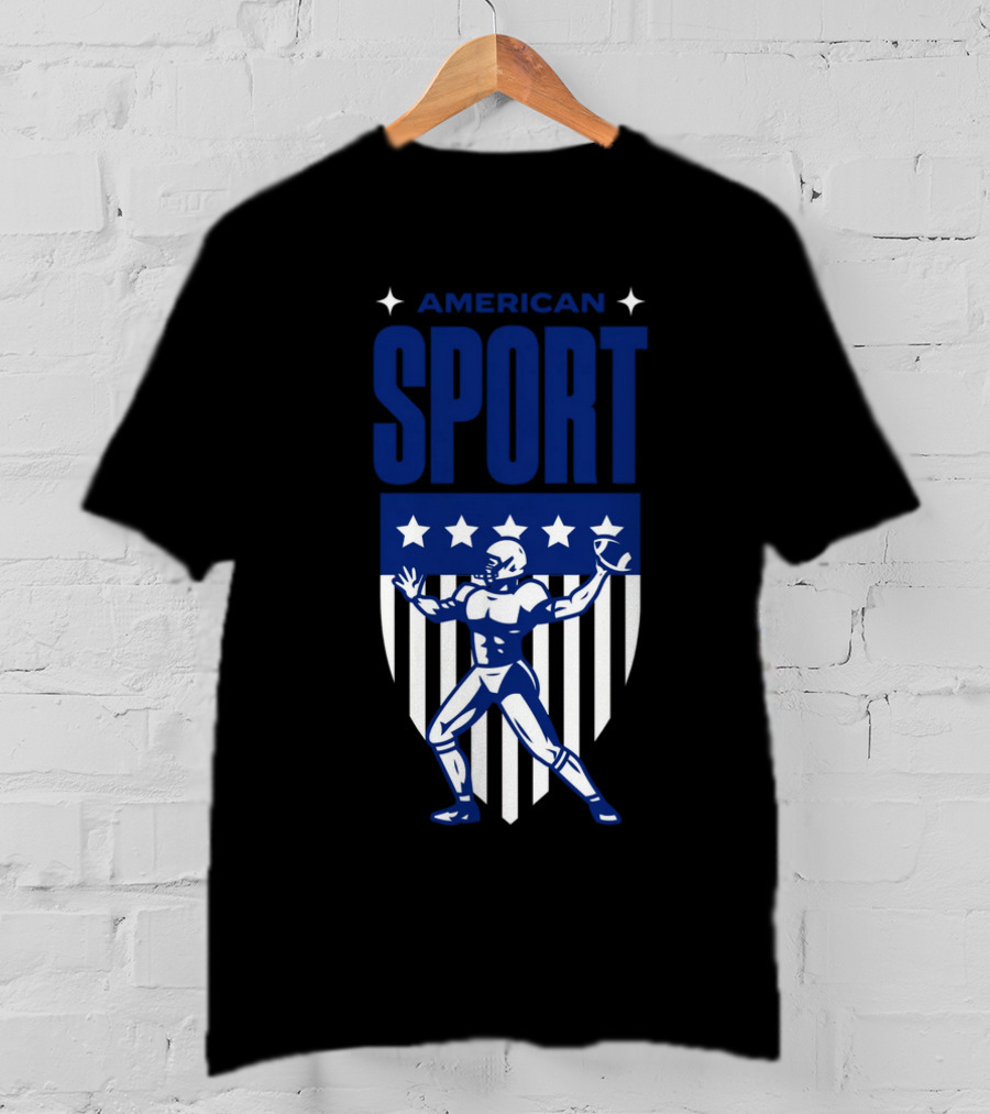 American Sport Football Icon Shield T-Shirt