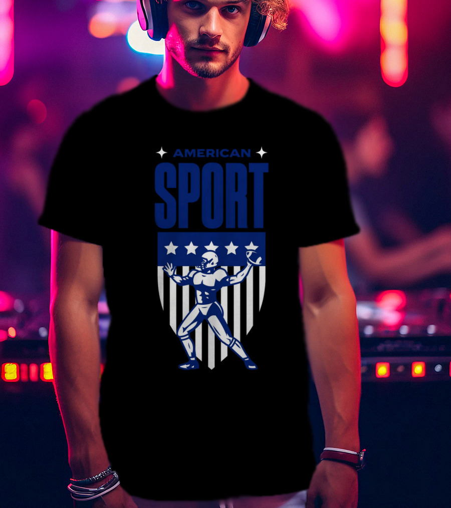 American Sport Football Icon Shield T-Shirt