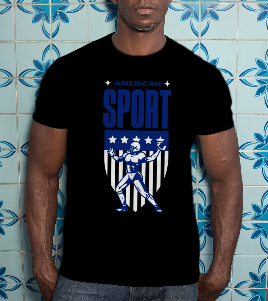 American Sport Football Icon Shield T-Shirt