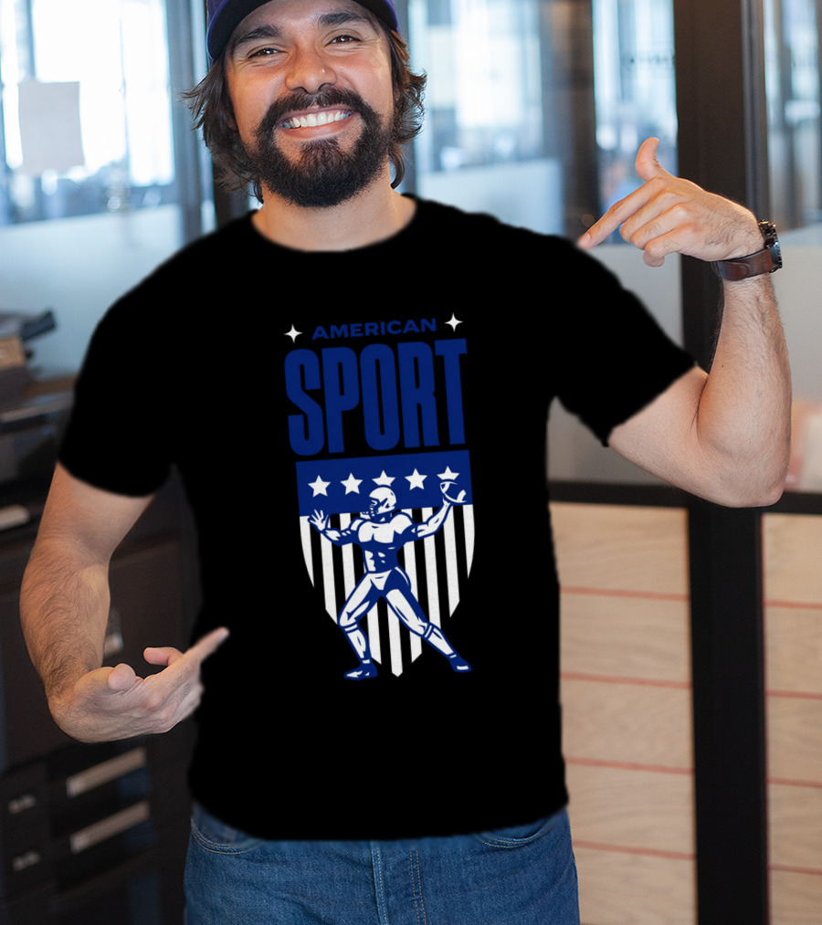 American Sport Football Icon Shield T-Shirt