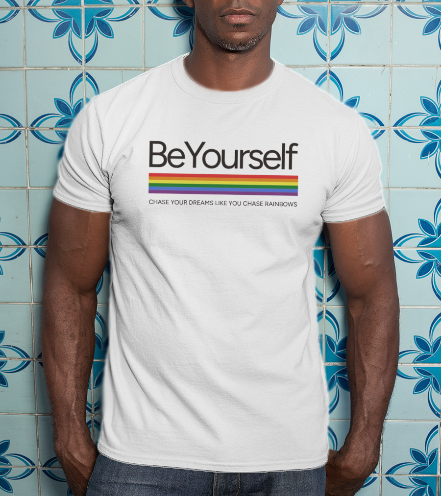 Be Yourself Embrace Your Dreams Live Your Peace Rainbow T-Shirt