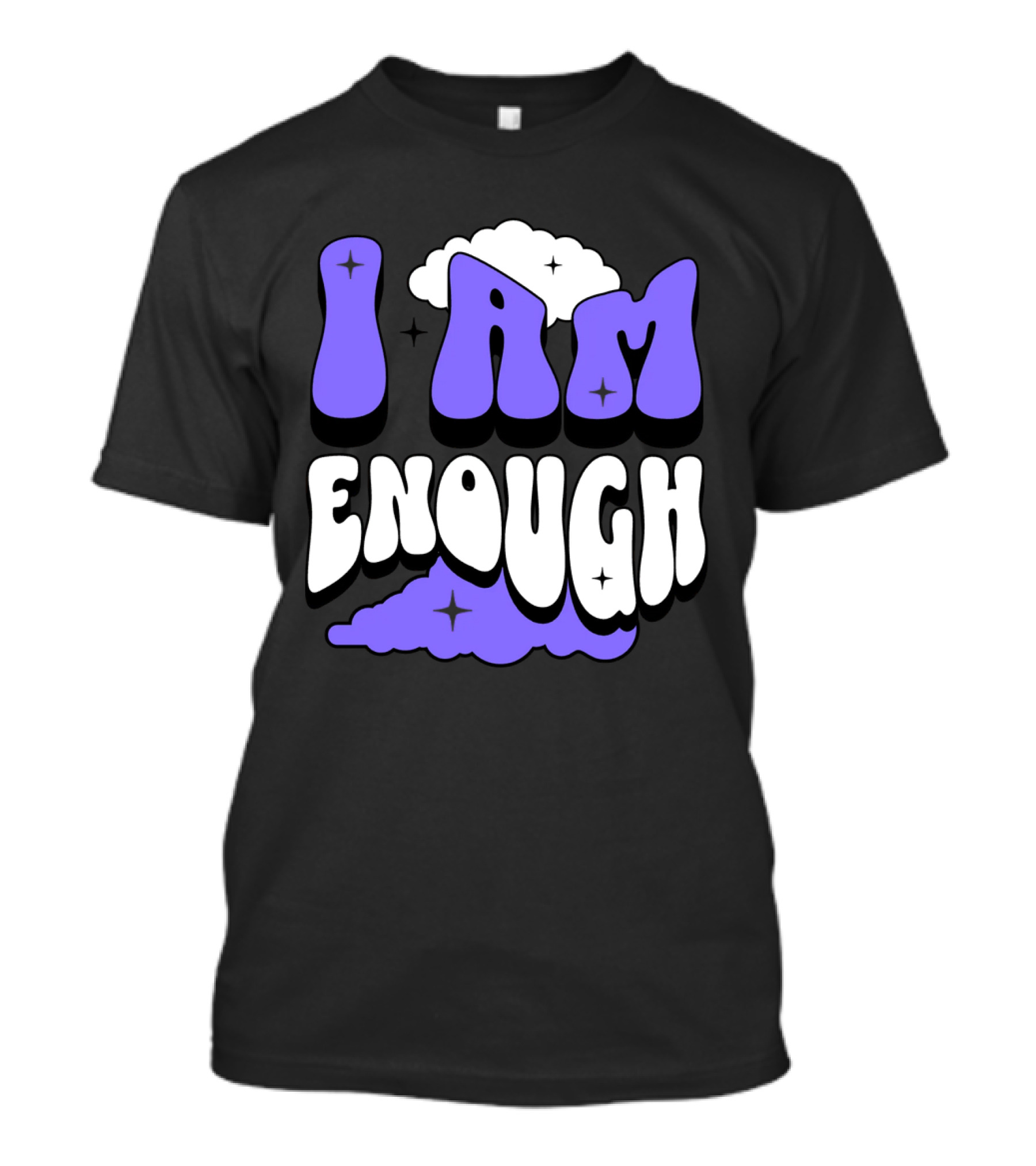 I Am Enough Groovy Cloud And Stars T-Shirt