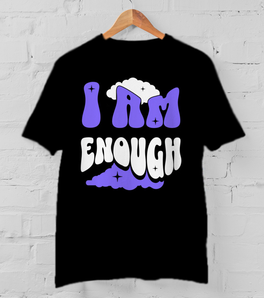 I Am Enough Groovy Cloud And Stars T-Shirt