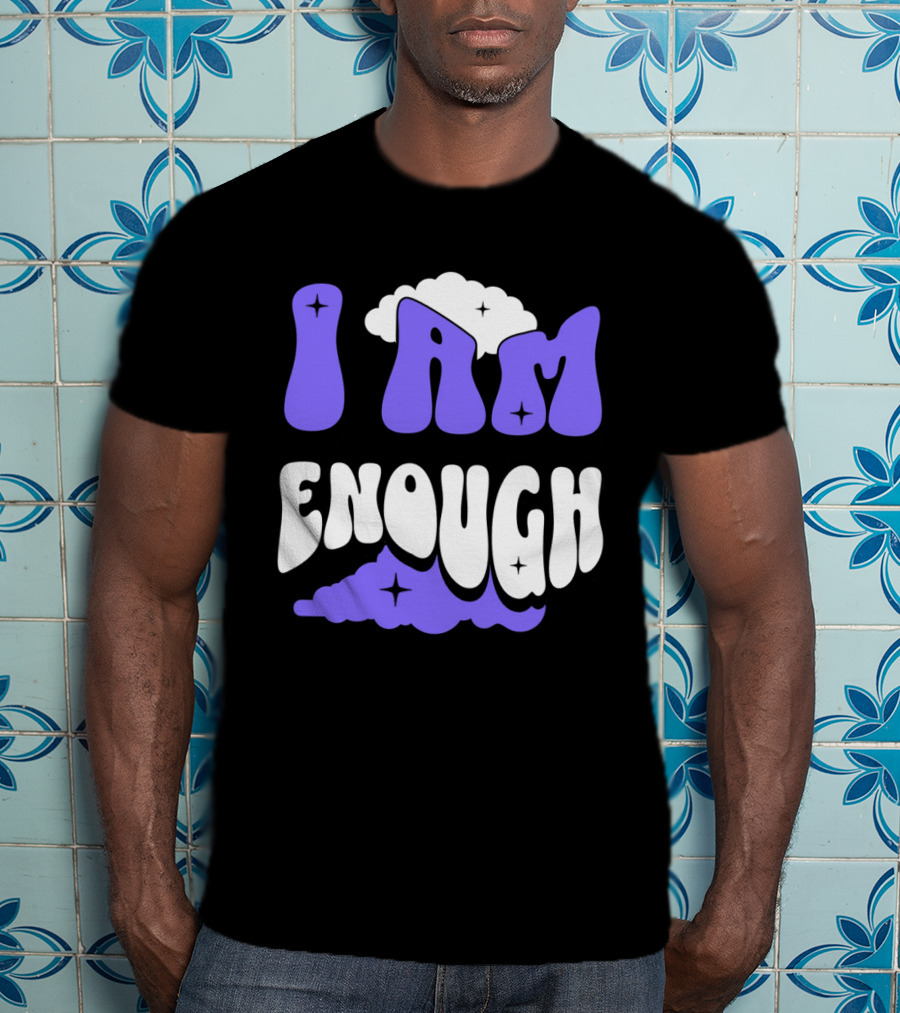 I Am Enough Groovy Cloud And Stars T-Shirt