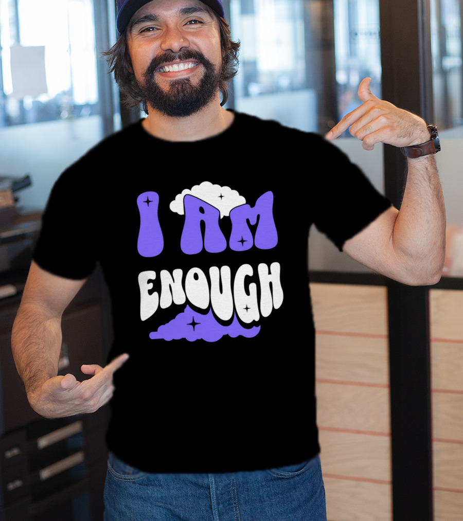 I Am Enough Groovy Cloud And Stars T-Shirt