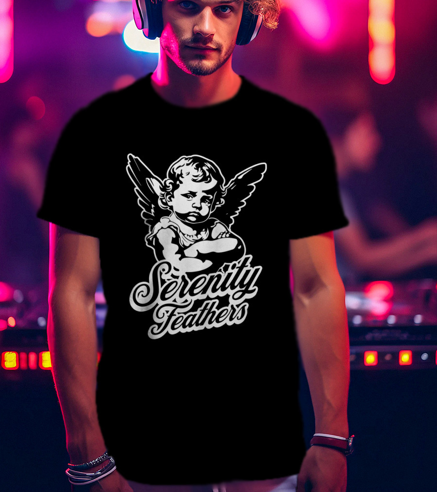 Serenity Feathers Angelic Wings Vintage T-Shirt