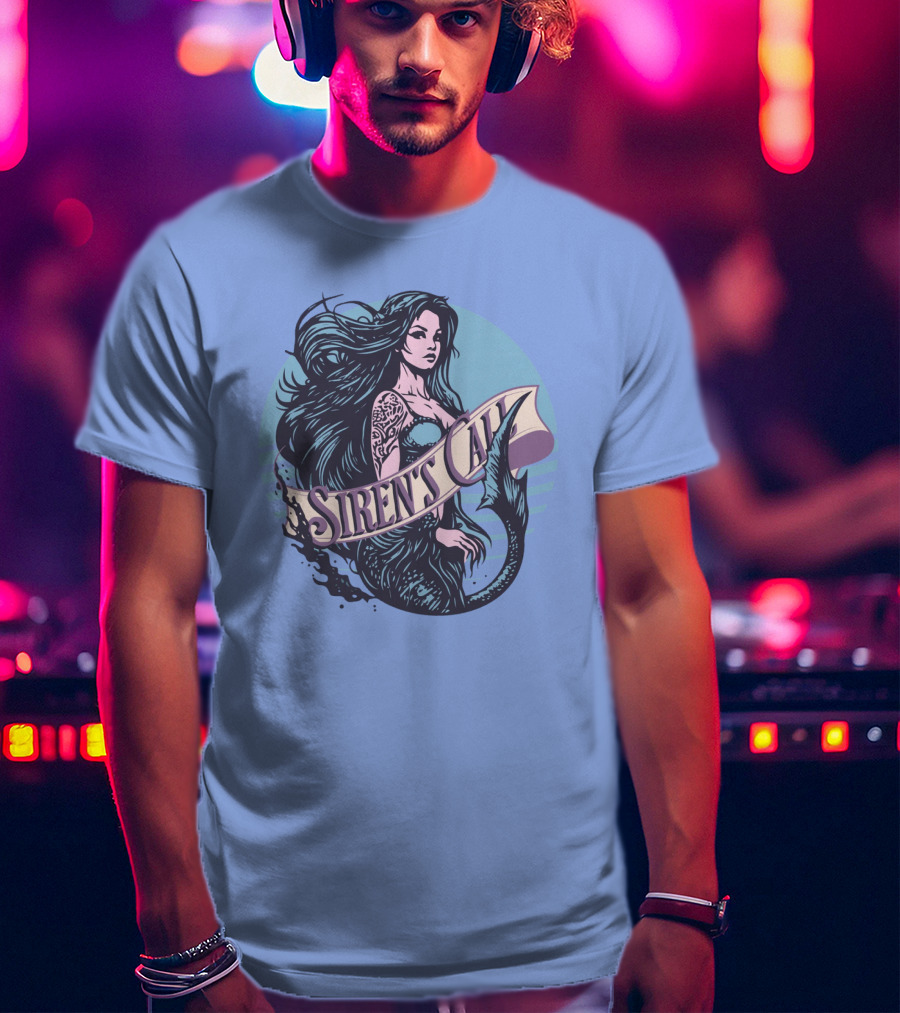 Siren's Call Mermaid Tattoo Ocean Waves T-Shirt