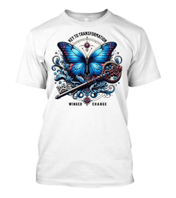 Key To Transformation Winged Change Butterfly And Key T-Shirt