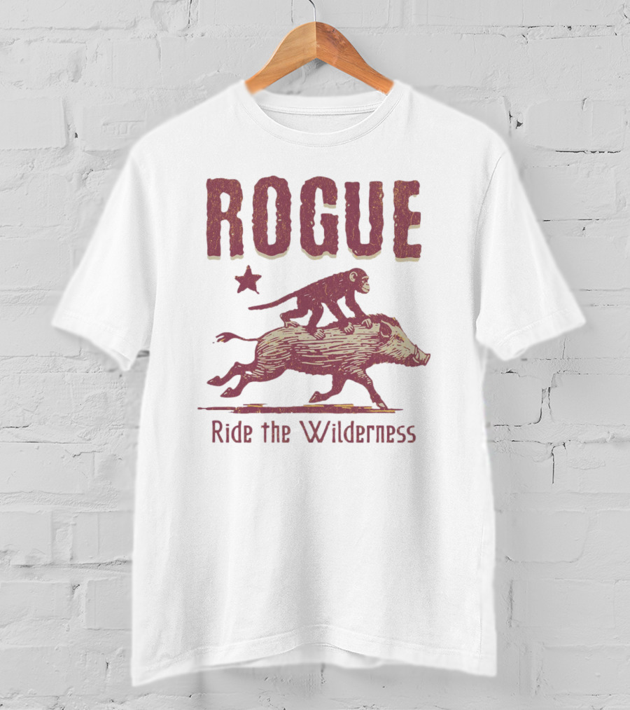 ROGUE Ride The Wilderness Monkey On Boar Adventure T-Shirt