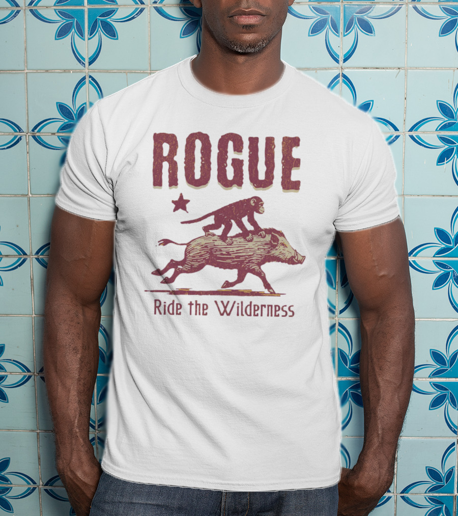 ROGUE Ride The Wilderness Monkey On Boar Adventure T-Shirt