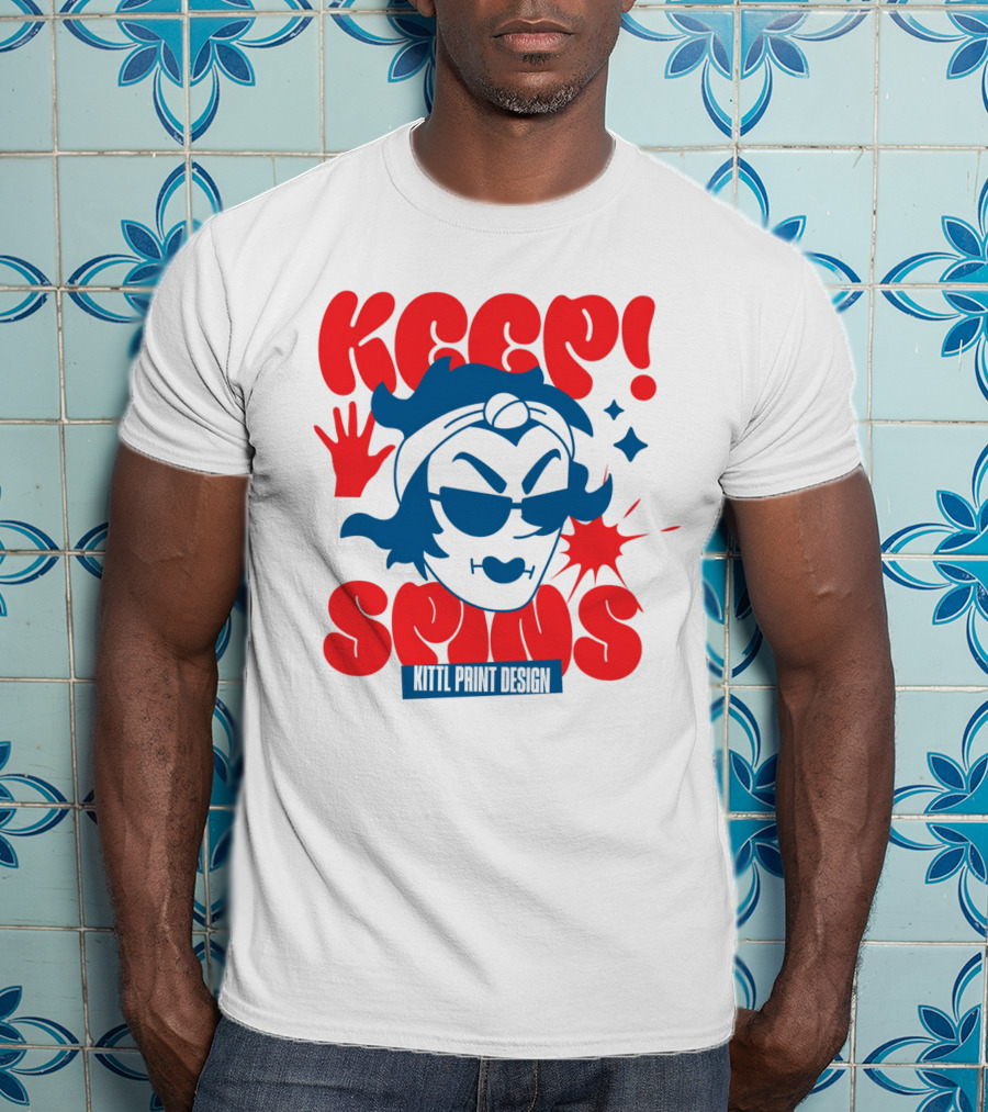 Keep Spins Kittl Print T-Shirt
