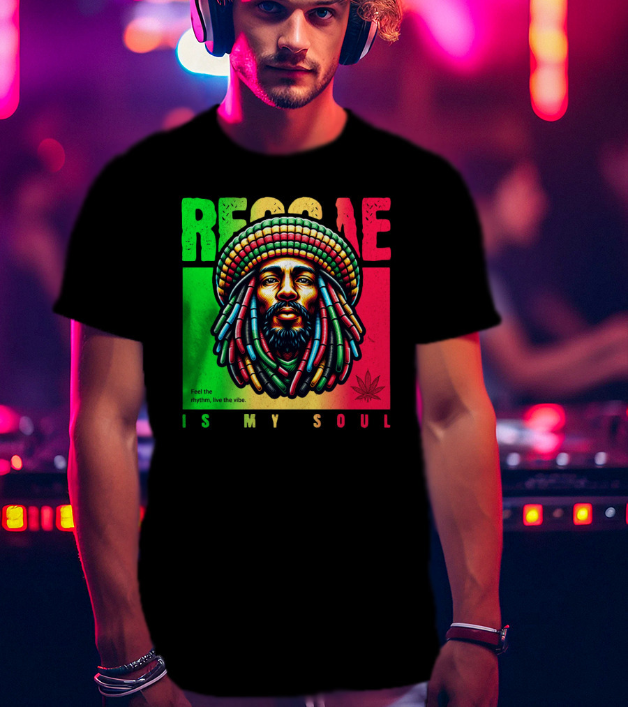 Reggae Feel The Rhythm Live The Vibe Is My Soul T-Shirt