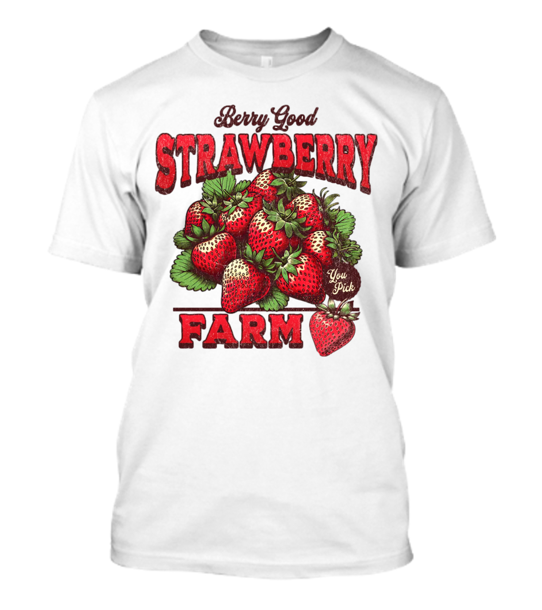 Berry Good Strawberry Farm You Pick Produce Vintage T-Shirt