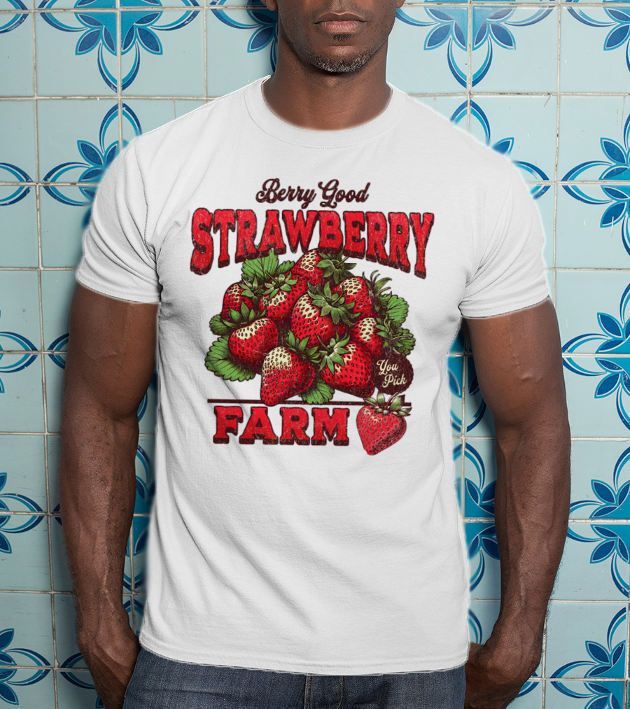 Berry Good Strawberry Farm You Pick Produce Vintage T-Shirt