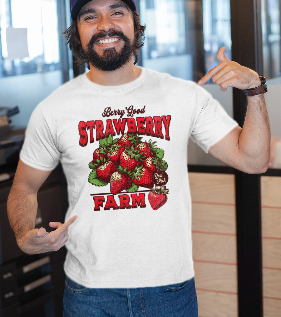 Berry Good Strawberry Farm You Pick Produce Vintage T-Shirt