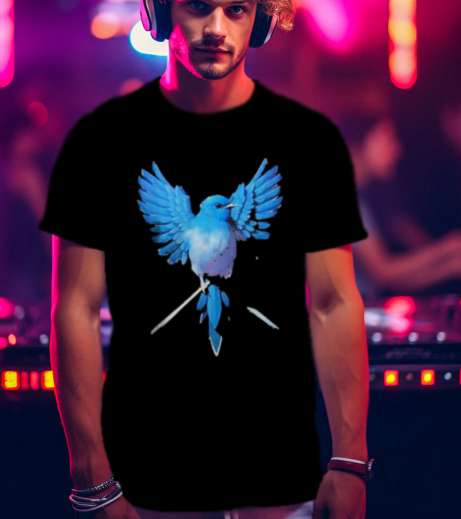 Blue Bird With Outstretched Wings T-Shirt