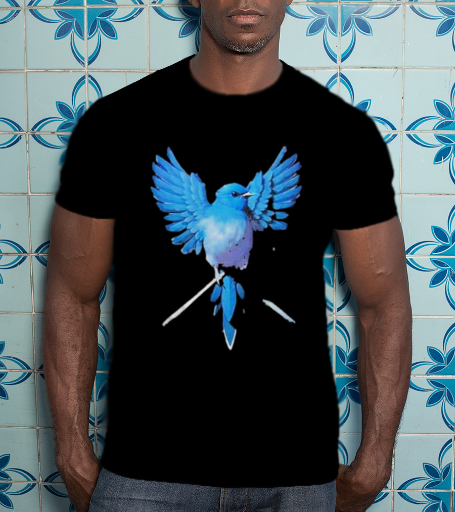 Blue Bird With Outstretched Wings T-Shirt