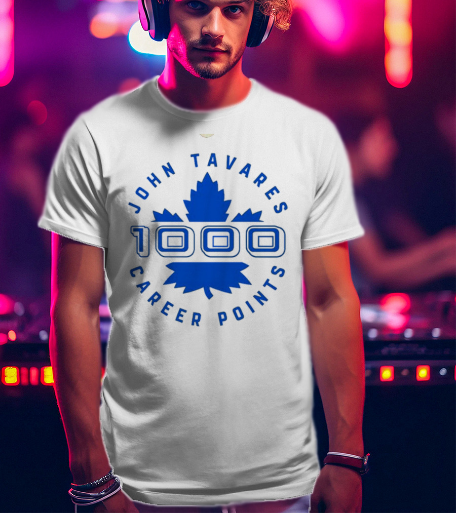 John Tavares 1000 Career Points Maple Leaf Achievement T-Shirt
