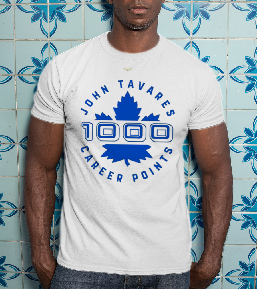 John Tavares 1000 Career Points Maple Leaf Achievement T-Shirt