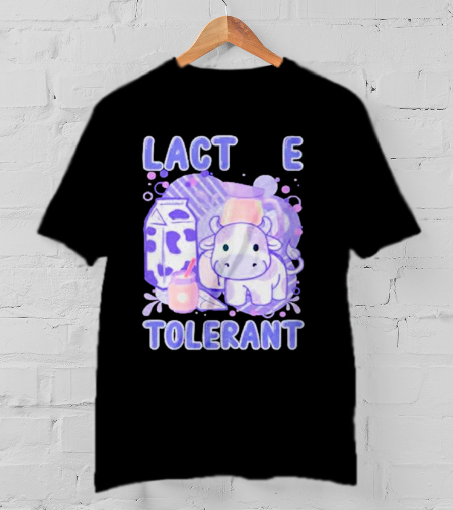 Lactose Intolerant Funny Milk Cow Cartoon T-Shirt