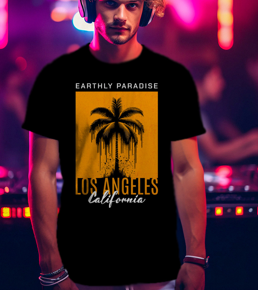 Earthly Paradise Los Angeles California Palm Tree T-Shirt