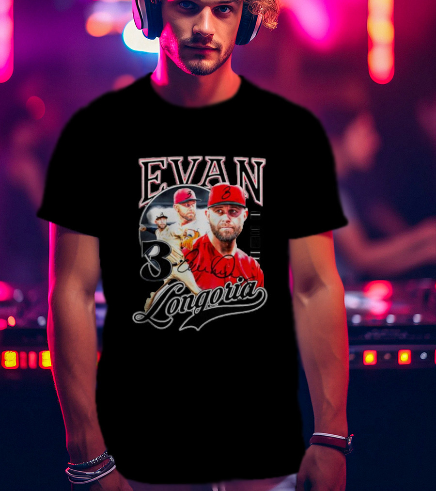 Evan Longoria 3 Arizona Diamondbacks Signature Baseball T-Shirt