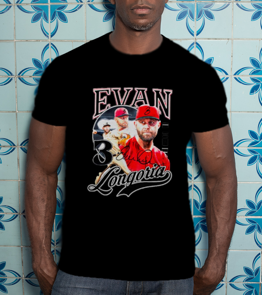 Evan Longoria 3 Arizona Diamondbacks Signature Baseball T-Shirt