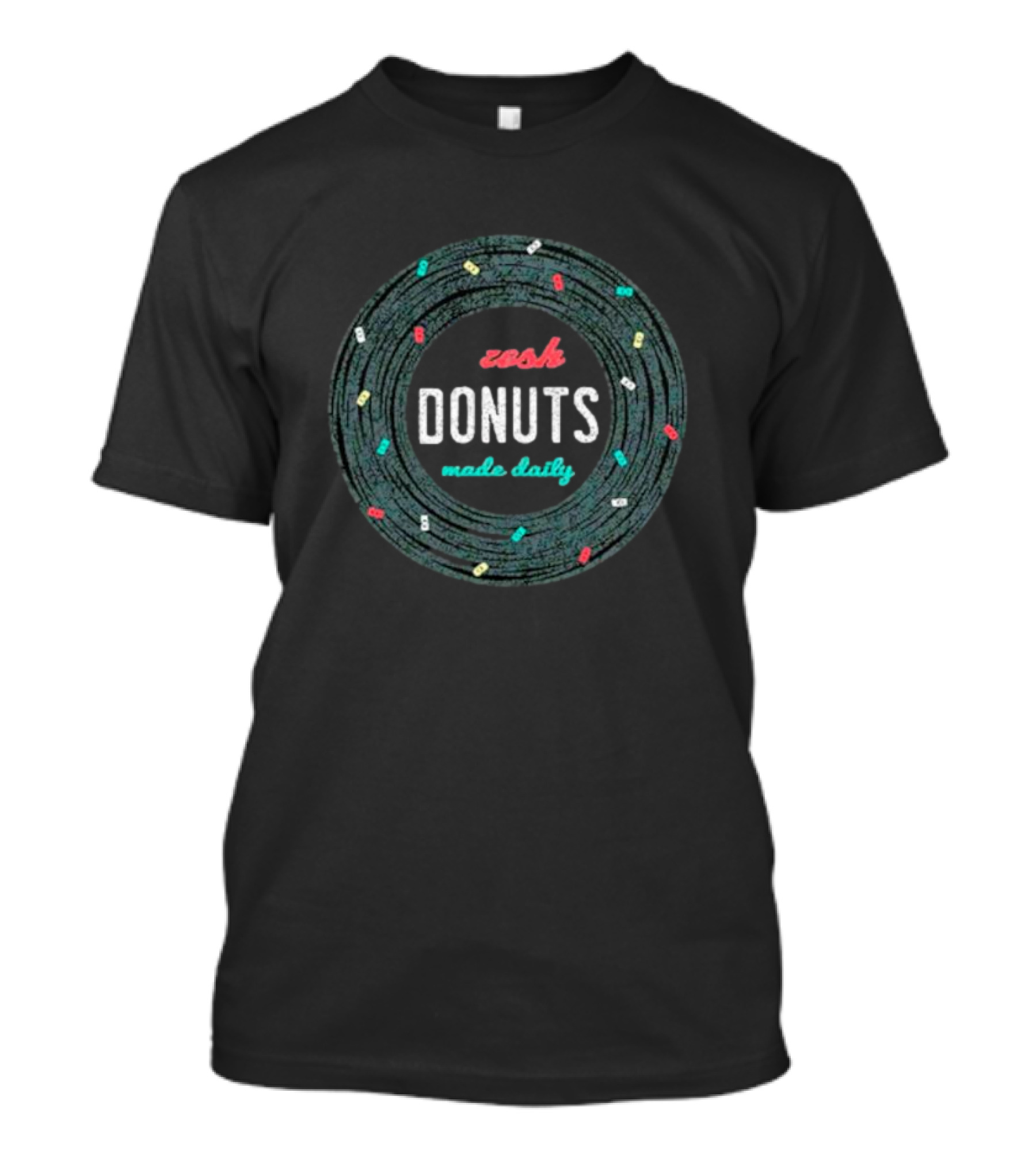 Fresh Donuts Made Daily Tire Style Retro T-Shirt