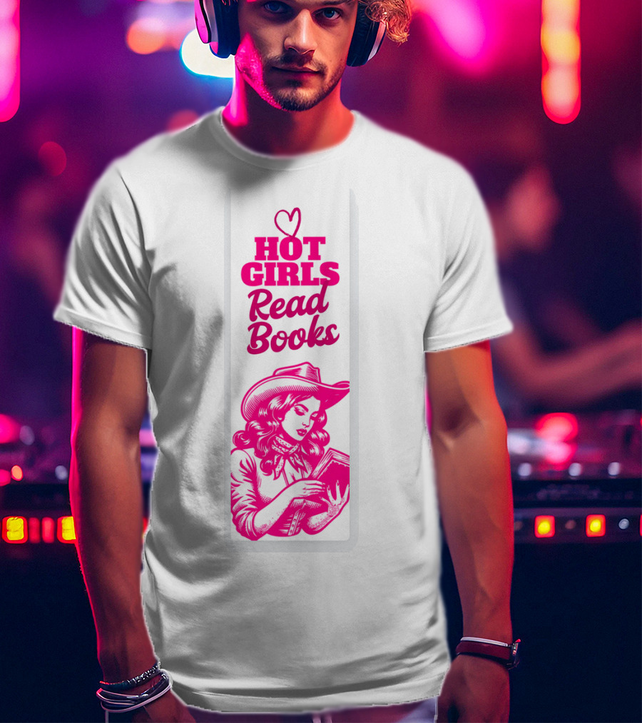 Hot Girls Read Books Cool Vintage Bookmark T-Shirt