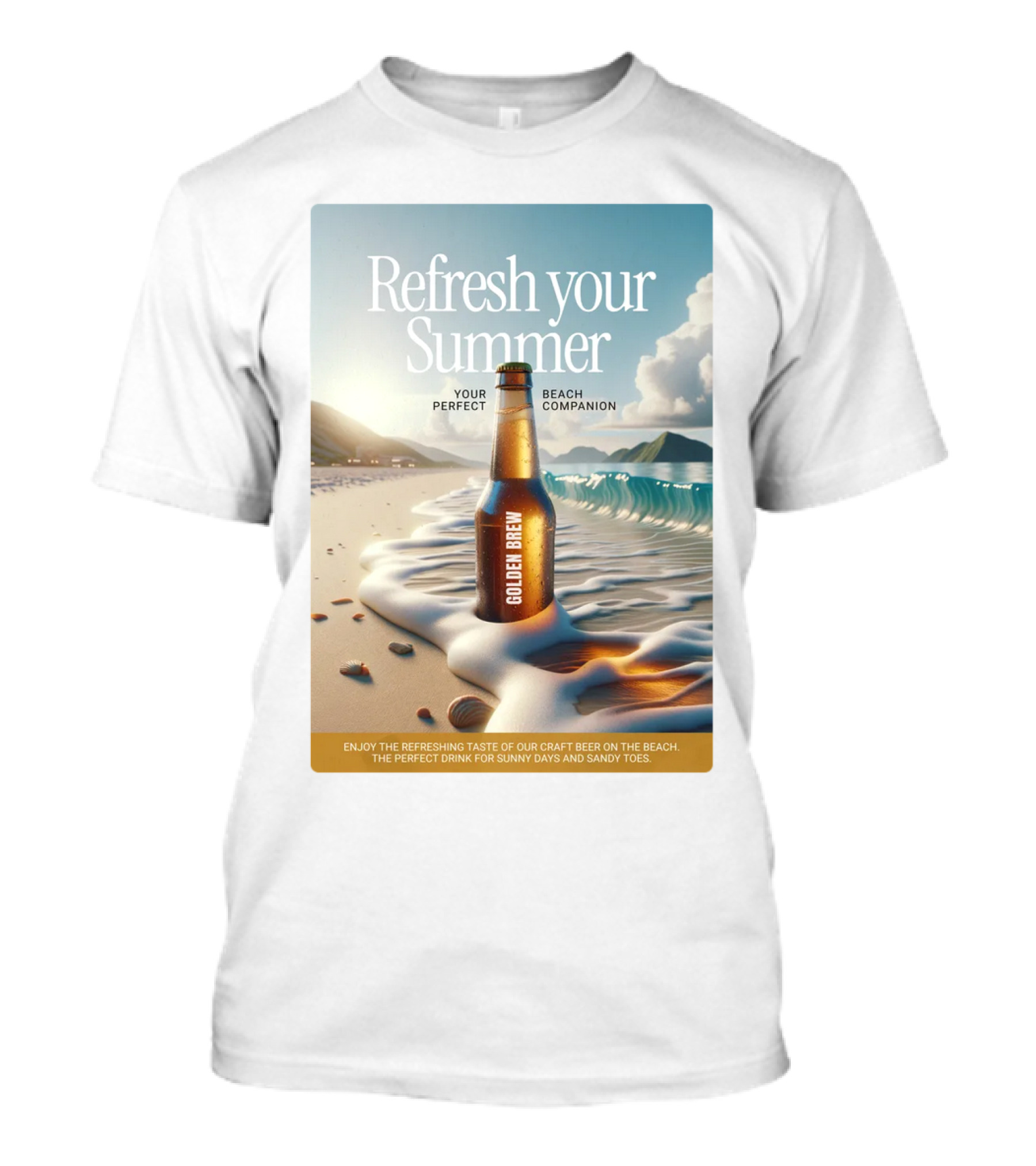 Refresh Your Summer Golden Brew Beach Companion T-Shirt