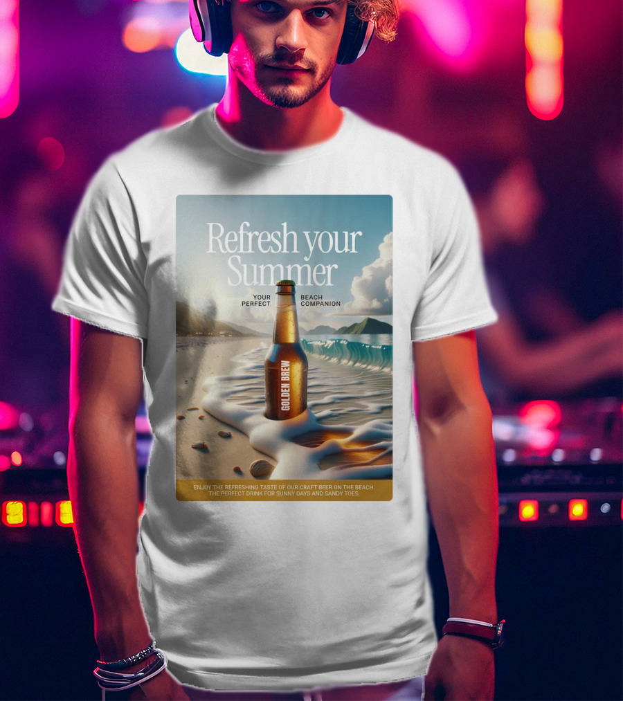 Refresh Your Summer Golden Brew Beach Companion T-Shirt