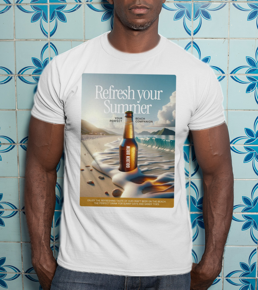 Refresh Your Summer Golden Brew Beach Companion T-Shirt
