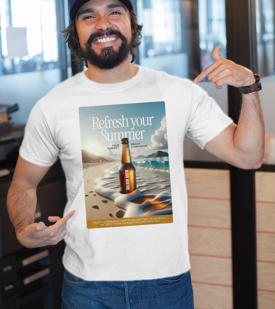 Refresh Your Summer Golden Brew Beach Companion T-Shirt