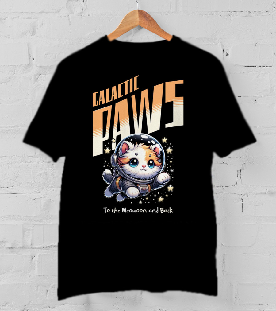 GALACTIC PAWS To The Meowoon And Back T-Shirt