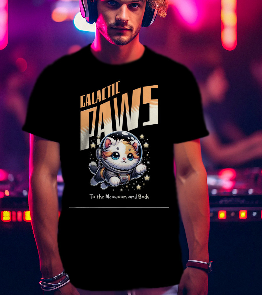 GALACTIC PAWS To The Meowoon And Back T-Shirt