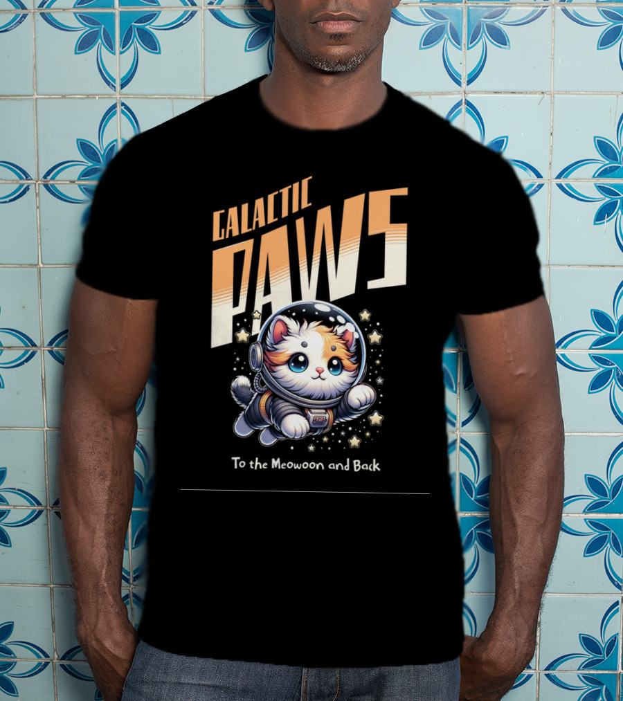 GALACTIC PAWS To The Meowoon And Back T-Shirt