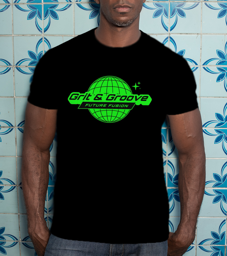 Grit And Groove Future Fusion Global Neon Green Sphere T-Shirt