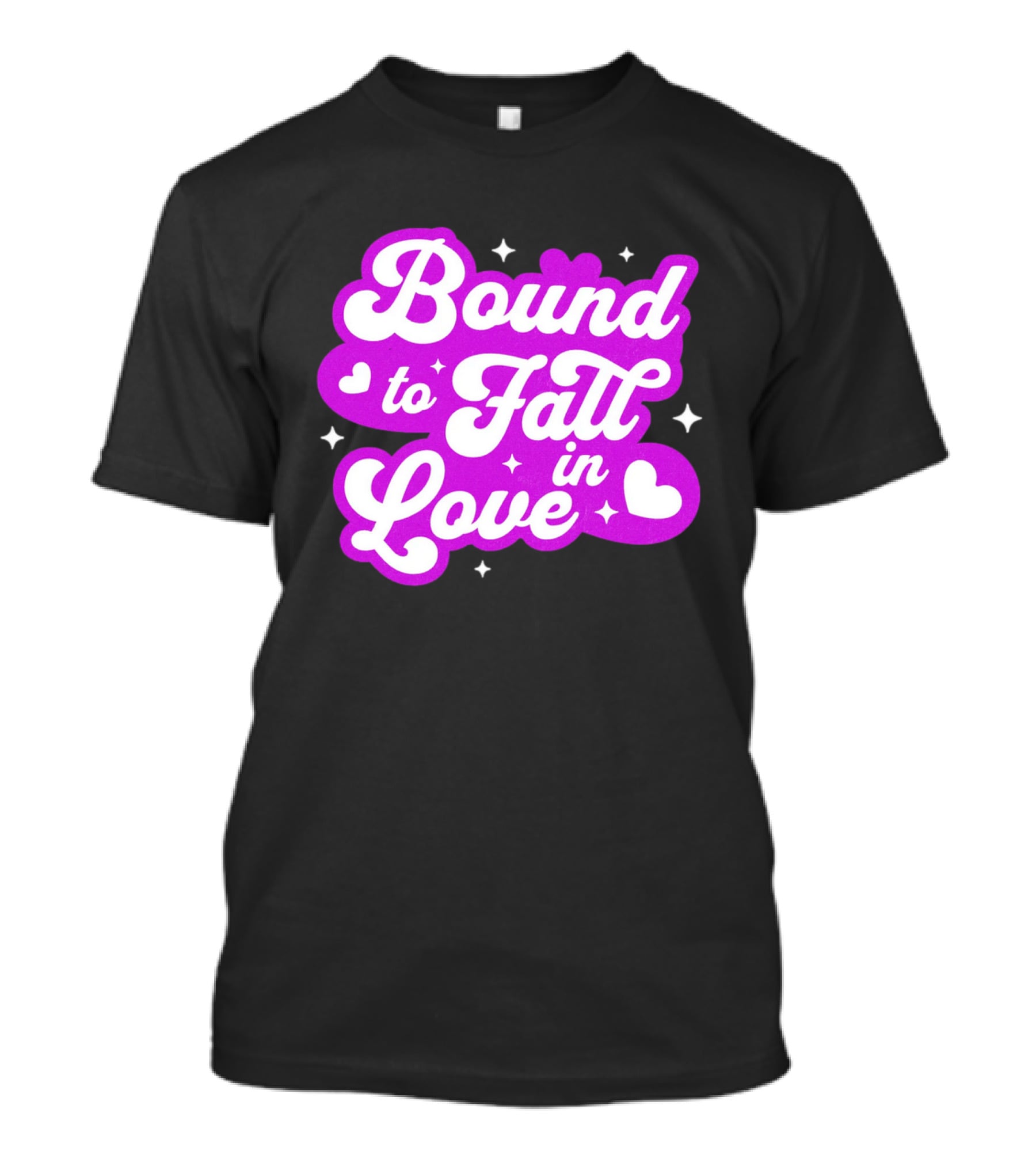 Bound To Fall In Love Purple Heart Stars T-Shirt