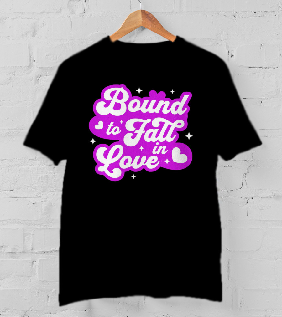 Bound To Fall In Love Purple Heart Stars T-Shirt