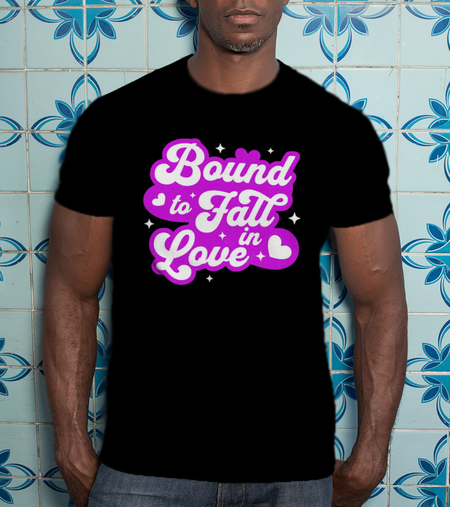 Bound To Fall In Love Purple Heart Stars T-Shirt