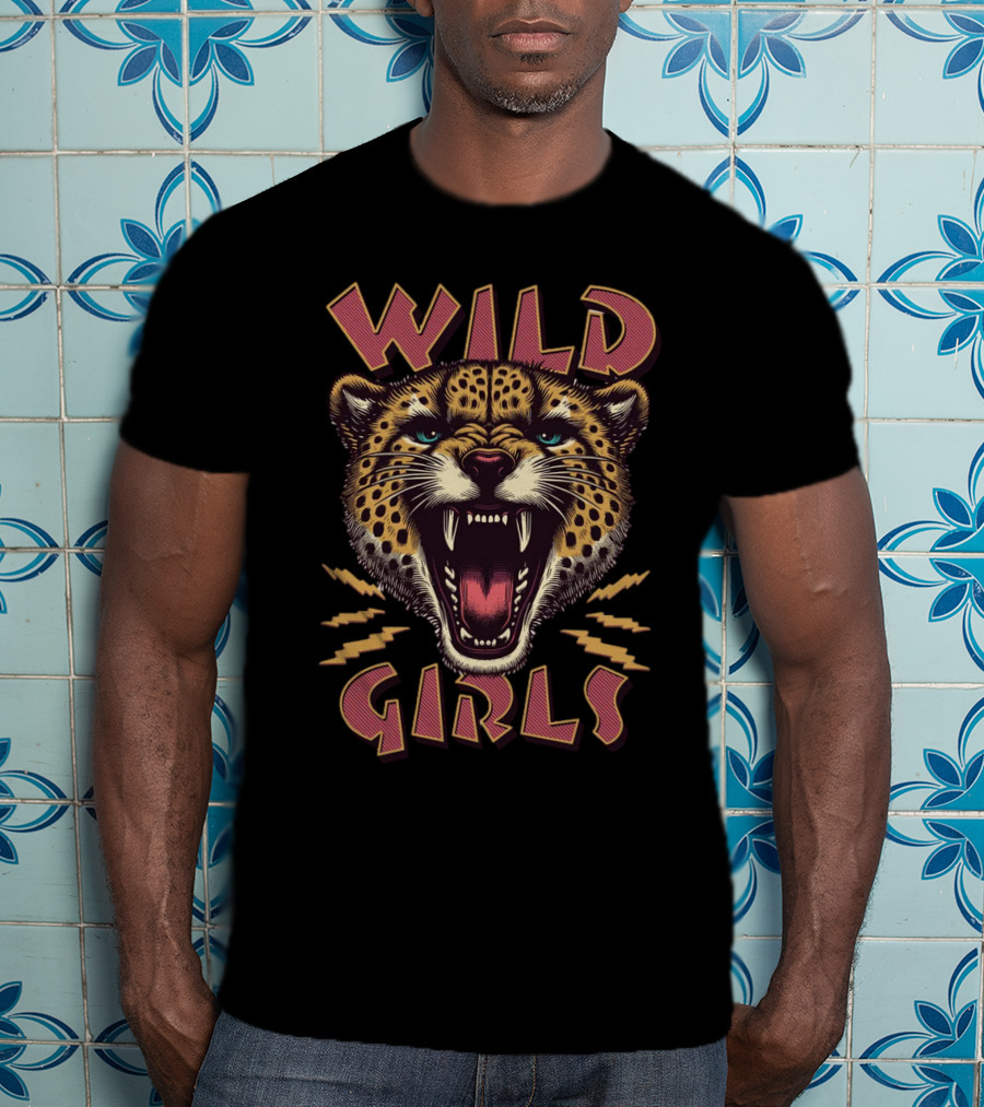Wild Cheetah Head Roaring Girls T-Shirt