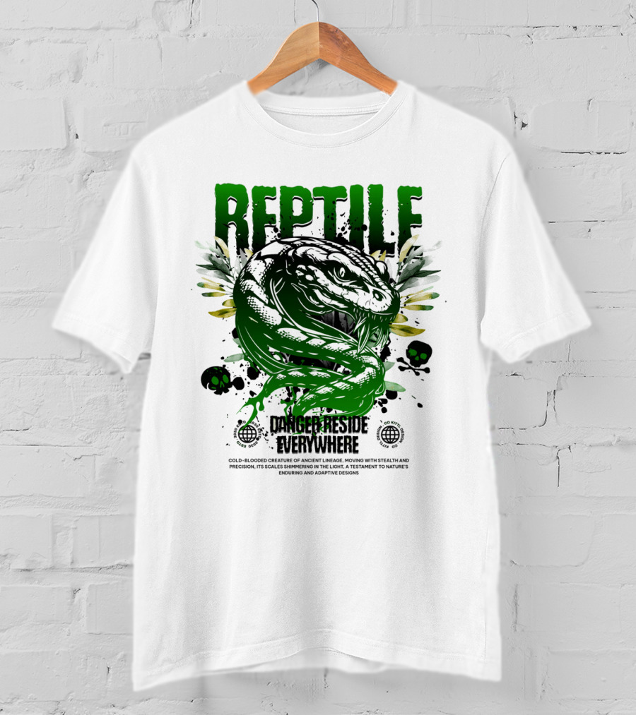 Reptile Danger Reside Everywhere Stealth Creature Of Ancient Lineage T-Shirt