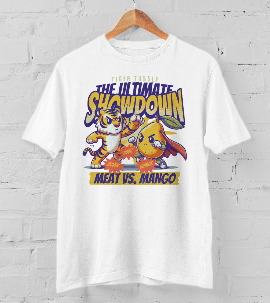 Tiger Tussle The Ultimate Showdown Meat Vs. Mango T-Shirt