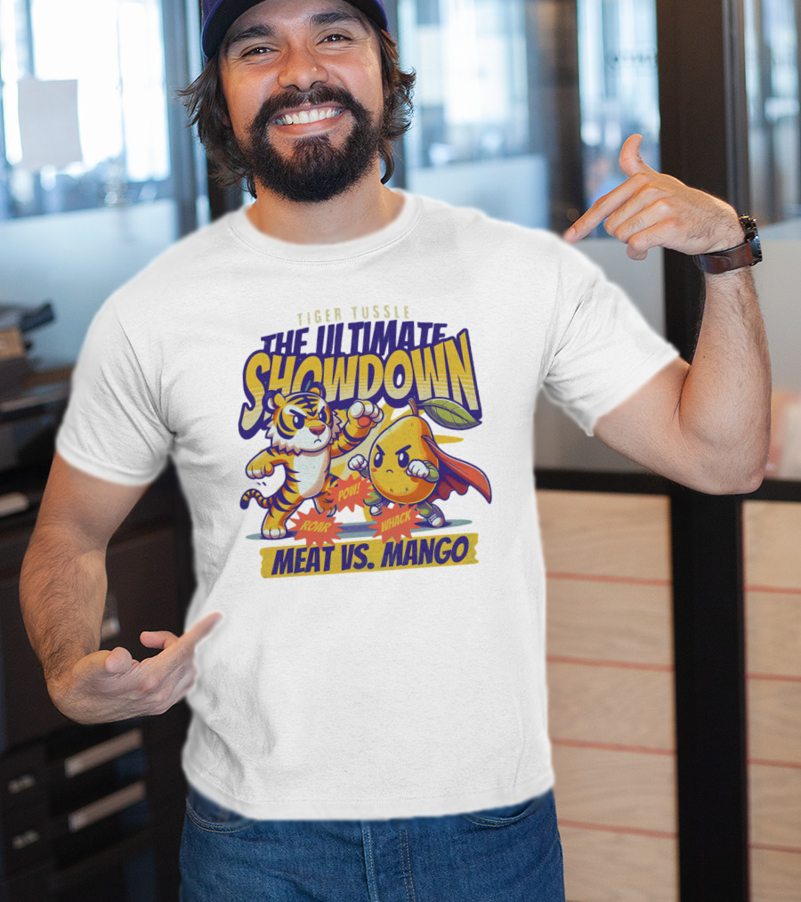 Tiger Tussle The Ultimate Showdown Meat Vs. Mango T-Shirt